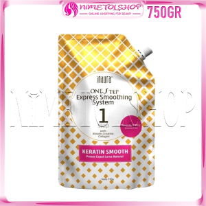 (PAKET) INAURA One Step Express Smoothing System 750gr + pH Balancer Foam 100ml Keratin STEP 1 & 2