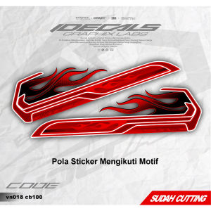 sticker striping motor honda cb100 clasic tema simpel bahan vinyilchromehologram bebas custom ( vn018 )