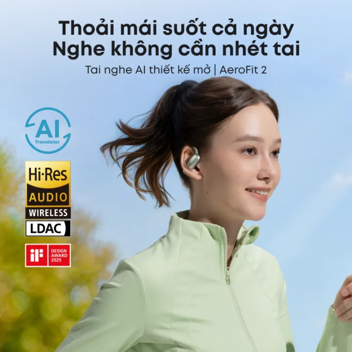 Tai Nghe Bluetooth Kẹp Tai Anker soundcore AeroFit 2, Âm Thanh Hi-Res, Đeo Êm, Điều Chỉnh Linh Hoạt | BigBuy360 - bigbuy360.vn