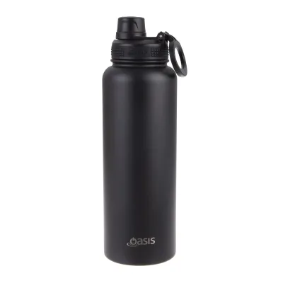 Oasis Stainless Steel Insulated Sports Water Bottle with Screw Cap 1.1L | Hot Cold Leakproof Vacuum Outdoor Tumbler