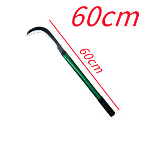 80CM/60CM Portable Safety Long Handle Steel Clearing Grass Sickle Tool - Multipurpose Gardening Weeding Grass Sickle and Farming