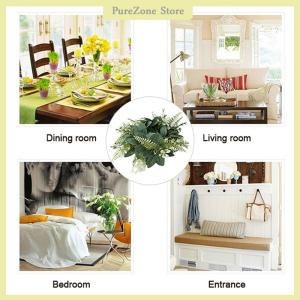 [PureZone] Artificial Wreath Candle Ring Faux Eucalyptus Leaves Spring Greenery Garland Pillar Candle Home Wedding Table Centerpiece Decor