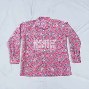 Baju Batik Seragam Sekolah Motif Bunga Rampe Merah Size SD