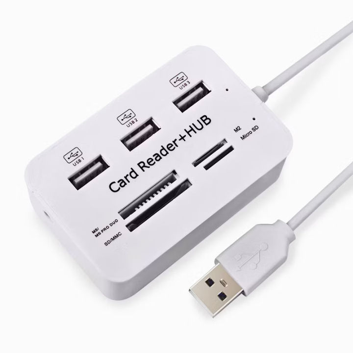 USB Hub Combo 2.0 3 Ports Card Reader High Speed Multi USB Splitter Hub ...