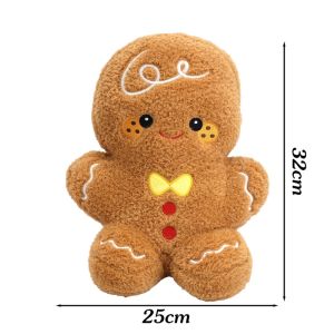 ตุ๊กตาต้นคริสต์มาสขนมปังขิงสำหรับผู้ชายมนุษย์หิมะของตกแต่งรูปสัตว์กวางยัดไส้ตุ๊กตาหนานุ่มนุ่มของขวัญคริสต์มาสสำหรับเด็กตกแต่งบ้าน