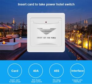White Switch Hotel Guest Room Key Card Switch Insert Any Card To Take Power 125khz 13.56mhz Optional 180~220v 40a