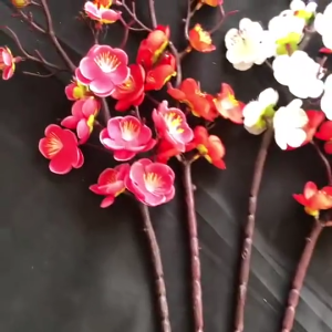 Spring Plum Blossom Bouquet Branch Silk Flower Artificial Flowers for Wedding Home Office Party Hotel Yard Decoration