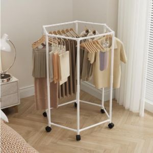 🔥 New Floor To Ceiling Household Clothes Rack Bedroom Clothes Storage Rack Balcony Clothes Rack