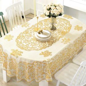 Taplak Meja Makan Oval Besar 150x228cm Taplak Meja Premium 8 Kursi Motif Bunga Aesthetic