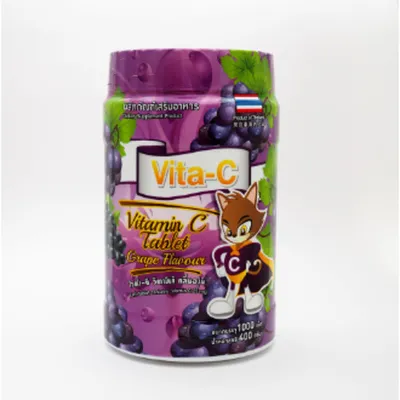 VITA-C วิตามินซีอม 1000เม็ด VITAMIN C 25mg. (T.MAN) มี 5 รสชาติ สำหรับเด็ก วิตามินซี 25mg ทีแมน