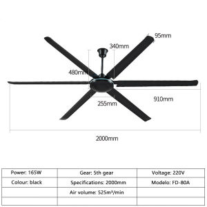 80 Inch Industrial Ceiling Fan Heavy Duty 2m Super Windy And Factory Warehouse High-power Fan