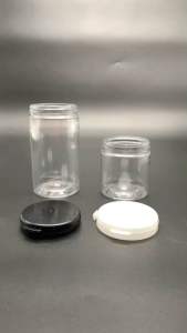 (12ใบ) กระปุกPETใส่ขนม ใส่ของ ใส่อาหาร ฝา safety seal ฝาล็อค กันลม ฝาฉีก 180 และ 320 ml มีฝาสีดำ และ ใสขุ่น