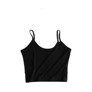 OU SHI168shope สายเดี่ยวเเฟชั่น เสื้อซับใน ครอป เอวลอย เข้ารูป ผ้าคอตตอล เนื้อผ้าบางเบา รูปลักษณ์ สบาย ระบายอากาศ