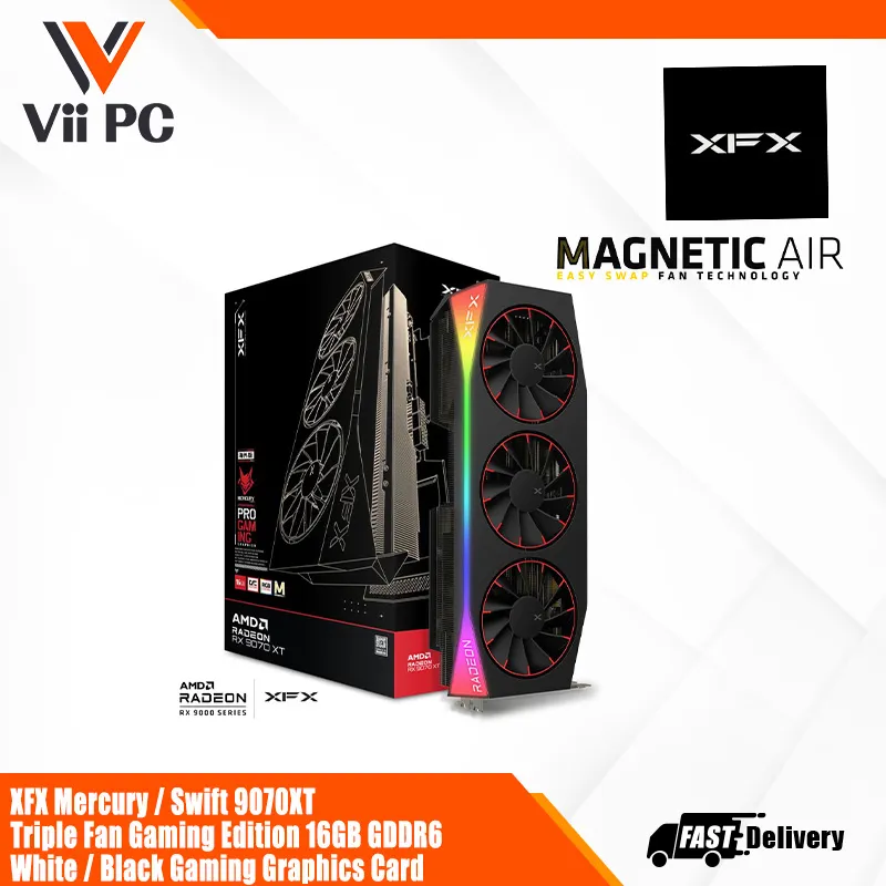 XFX Swift AMD Radeon RX 9070XT / 9070 XT OC RGB 16GB GDDR6 White
