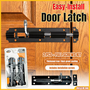 Nurm 2Pcs Easy-Install Barrel Bolt Lock - Durable Iron Slide Latch For Doors Cabinets & More