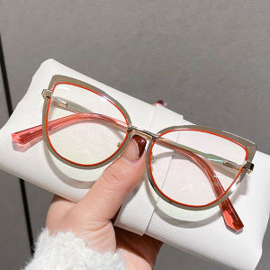 (GENTLE MOSCOT) Western High Quality Anti Blue Light Cat Eye Glasses Y2k Fashion Sweet Metal Frame Eyeglasses for Women