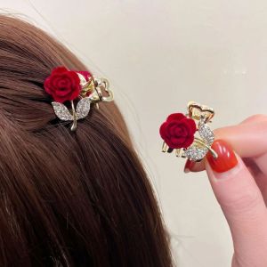 CHUN053634 Rose Clasp Clips Small Mini Metal Clips Fashion Cute Hair Clips Women Girls