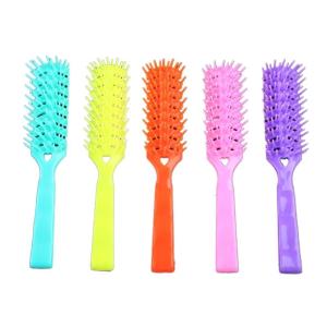 แปรงแปรงหวีผมขนแปรงจากหมูป่าโค้งและระบายอากาศสำหรับแปรงสยายผมพันกันเปียกหรือแห้งแปรงหวีผมยาวผมหยิกหนาและผมพันกัน