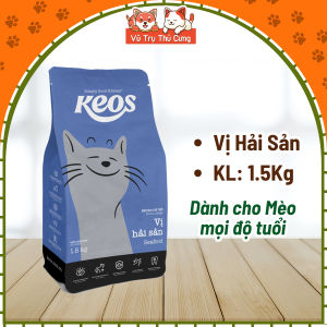 (1.5Kg) Thức Ăn Hạt Cho Mèo Keos Giúp Tiêu Búi Lông Tiết Niệu