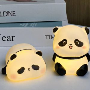 Cartoon Panda Night Lamp Birthday Gift LED Squishy Novelty Animal Night Lamp Soft Silicone Lamp Desktop Ornament