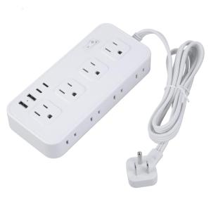5ft Flat Extension Cord Power Strips 8 Outlets 2 USB 2 Type C Port 2000J Surges Protectors for US Plug Conversion