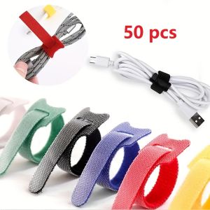 20/30/40/50pcs 4.3 Inch Reusable Fastening Cable Tie With Hooks And Loops Multi-purpose Cable Tie Cable Management Tie Adjustable Wire Organizer For Computer/TV/electronic Devices