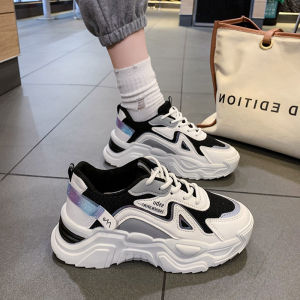 2025 New Womens Shoes Casual Outdoor Sneakers School Style Versatile White Shoes Trendy Colorful Sneakers Thick Sole Height-Enhancing