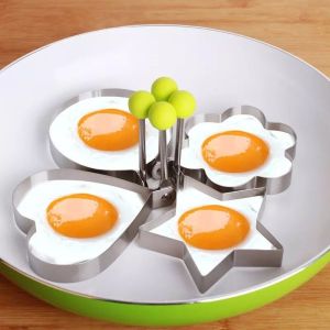 YESPERY Stainless Steel 5 Style Fried Egg Pancake Shaper Tortilla Mold Frying Mold Eggs Cooking Tools Kitchen Accessories Gadget Rings