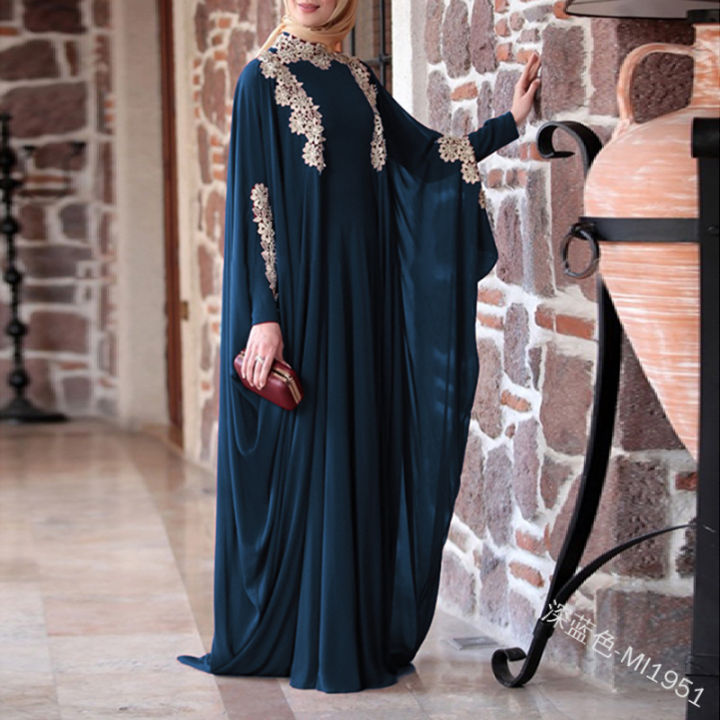 LaserStore40re6 Spring Autumn Muslim Lace Abaya Kimono Hijab Dress Elegant Arabic Dubai African Women Pakistan Caftan Marocain Kaftan Qatar Islamic Clothing Lazada Lazada