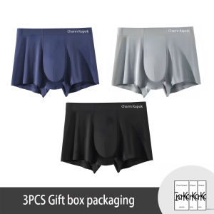 Charm Kapok Celana Dalam Boxer Pria Pendek dapat bernapas Boxer Dewasa Fashion Men Katun Bahan Adem Lembut 3Pcs Underwear Spandex sutra es