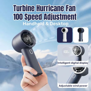 XIAOMI UpgradeTurbo Fan 100 gear Digital Display Air Cooling Fans Mini Rechargeable Portable Handheld Desktop