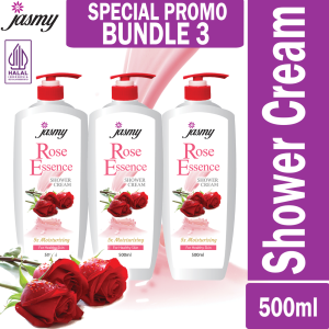 Bundle 3 Shower cream 500ml Rose Essence Jasmy sabun mandi import dari Malaysia