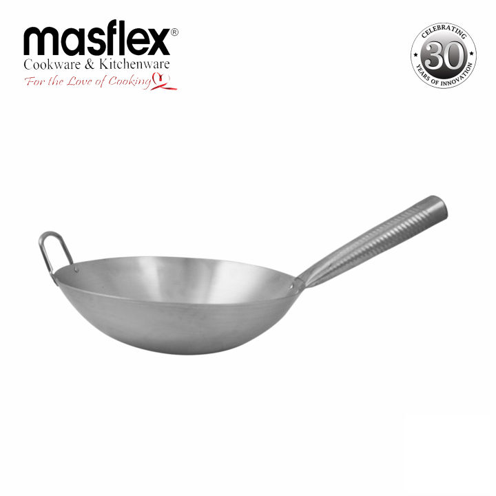 Masflex Original Stainless Steel Wok 1.8mm Thick High Quality Chinese