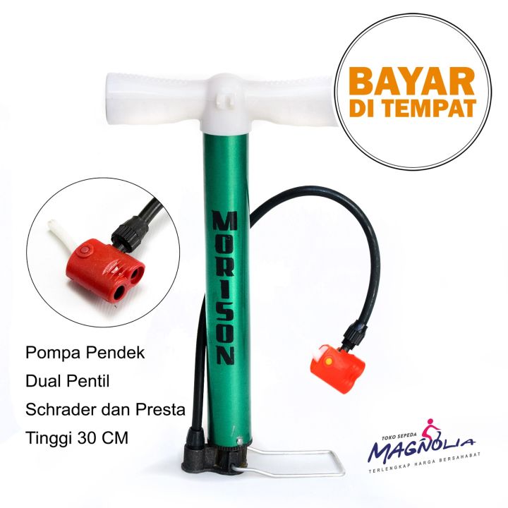 Pompa Angin Ban Sepeda Gerobak Angkong Mini Portable Hand Pump Dual Pentil Murah