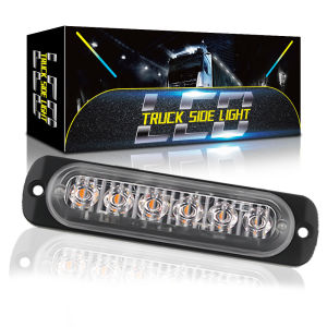1x รถบรรทุก12V 24V 6smd LED ไฟเตือน Strobe ไฟกระพริบ Light Bar รถ Beacon Amber สีเหลืองสีขาว Traffic Light