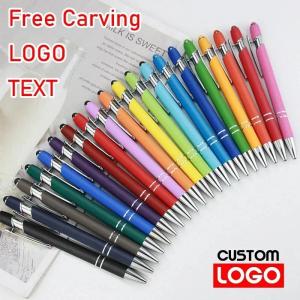 20-200 Pens Wholesale Metal Ballpoint Pen Touch Screen Pen Office School Advertising Pen Custom Logo Text Laser Engraving2026