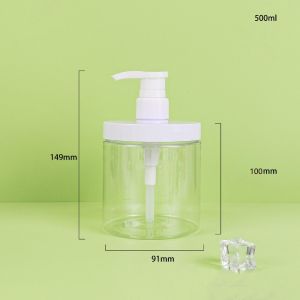 OGUK51 ใสสะอาด ปั๊มขวดจ่าย ปากกว้างปาก 500/1000มล. ตู้ทำสบู่อาบน้ำ จุได้มาก รีฟิล ขวดใส่ของ สำหรับแชมพูครีมนวดโลชั่น