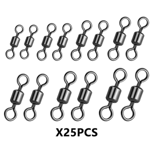 Lăn thép không gỉ xoay thùng xoay Kết nối khớp khuyên xoay câu cá đầu nối dây phụ kiện câu cá chịu lực cao