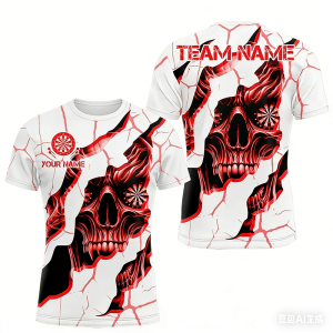 [Local Stock] VCC Funny 3D Skull Print Mens T Shirt Fashion Darts Pattern Custom Name Short Sleeve Loose O-neck Top Personalization Team Clothing