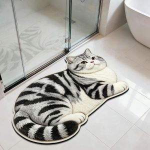 XIJIBAN Ragdoll/ Orange Cat Cute Cat Floor Mat 4060cm Non-slip Bedroom Door Small Rug Stereo Vision Home Bathroom Carpet For Living Room Tea