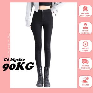 Quần Tregging Lưng KHUY KHÓA có bigsize 96kg Vải thun cotton dày đẹp co giãn tốt