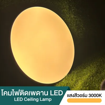 SZX โคมไฟติดเพดานทรงกลม LED โคมซาลาเปา 38/48/68/78/88W ไฟขนมปังLED ขาวบริสุทธิ์ เบาและบางลง แสงสีขาว สีวอร์มติดตั้งในห้องนอนการศึกษาระเบียง 3000K/6500K