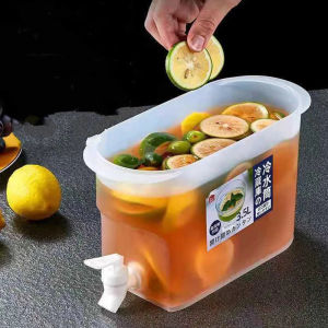 3500ml Cold Kettle With Faucet Large Capacity Lemon Fruit Teapot Cool Water Bucket Kitchen Drinkware Kettle Pot Cold Water Jug