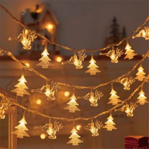 SEEMAY Hoạt động bằng Pin Dây đèn giáng sinh Đèn 6M 40 Không thấm nước Đèn LED thần tiên Dễ lắp đặt Di động Đèn trang trí Giáng sinh Tiệc tùng