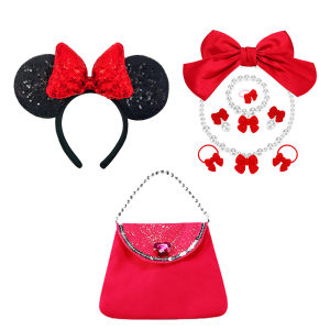 Disney Minnie Mouse Girls Polka Dot Bow Princess Dress Boys Kids Mickey Mouse Halloween Carnival Party Performance Clothing Suit