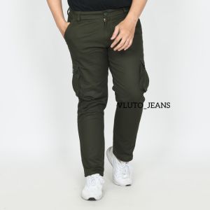 Celana Cargo Panjang Pria Jumbo Bahan Cotton Twill Tebal / Celana Kargo cowok Bigsize ukuran 36-50