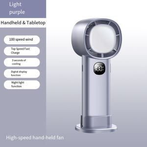 Mini Portable Hand Fan 100 gear High speed turbo fan USB Rechargeable Small fan LED screen with Flashlight Lighting
