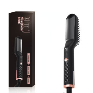 Hengfa Lina 3 In 1 Beard Hair Straightening Brush Hot Heated Comb Men Beard Multifunctional Straightener Ceramic Heat Comb Quick Hair Styler