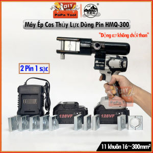 Kìm ép cos thủy lực dùng Pin sạc Papa Tools HMQ-300 Kìm ép cos Pin sử dụng cho đầu cáp 16-300mm2
