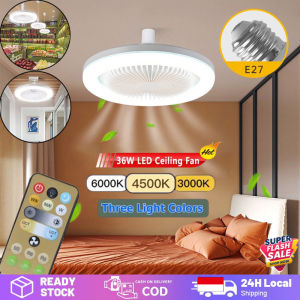 100% Ori E27 Lampu Kipas Angin Plafon Lampu Gantung Kepala Kipas 3 In 1 Lampu Flush Mount untuk Kamar Tidur Kantor Garansi 5 Tahun JBI